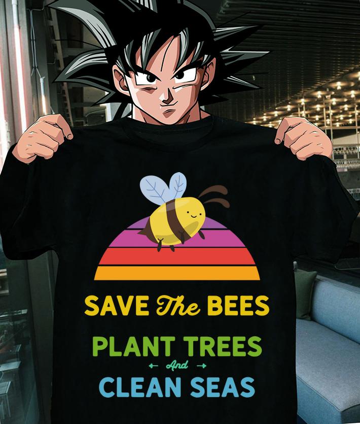 Save Bees Plant Trees Clean Seas Vintage Weathered t-shirt shirt