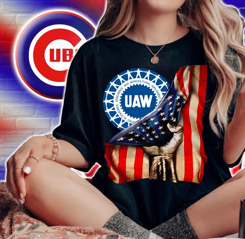 Uaw American Flag t-shirt woman shirt
