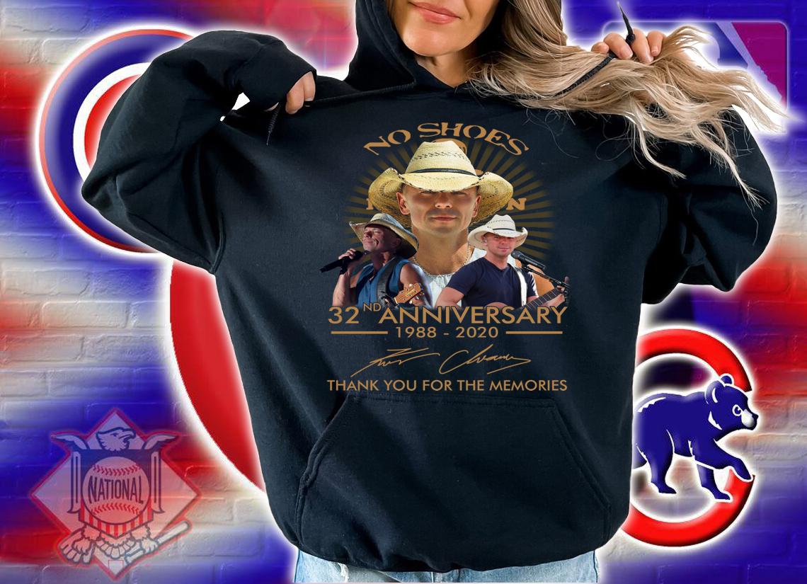Kenny Chesney No Shoes 32nd Anniversary 1988-2020 Signature s t-shirt hoodie