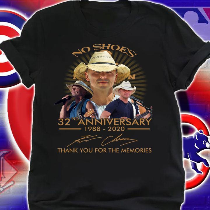 Kenny Chesney No Shoes 32nd Anniversary 1988-2020 Signature s t-shirt shirt