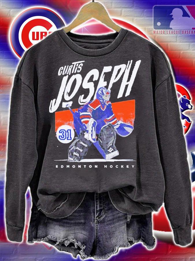 Edmonton Oilers Curtis Joseph #31 Grunge t-shirt sweatshirt