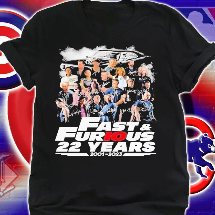 Fast and Furious 22 years 2001 2023 signatures t-shirt shirt