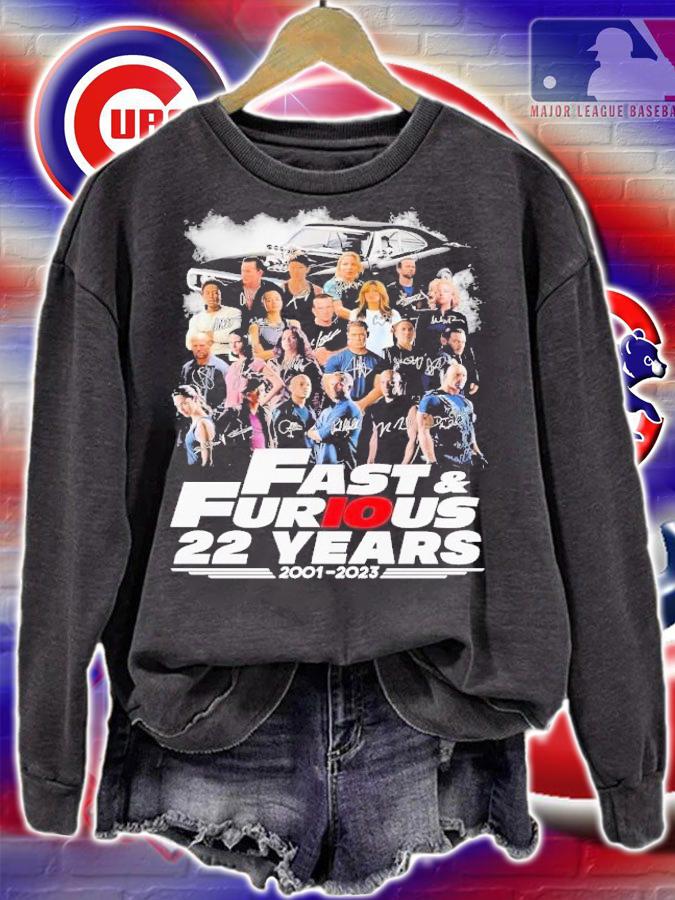 Fast and Furious 22 years 2001 2023 signatures t-shirt sweatshirt