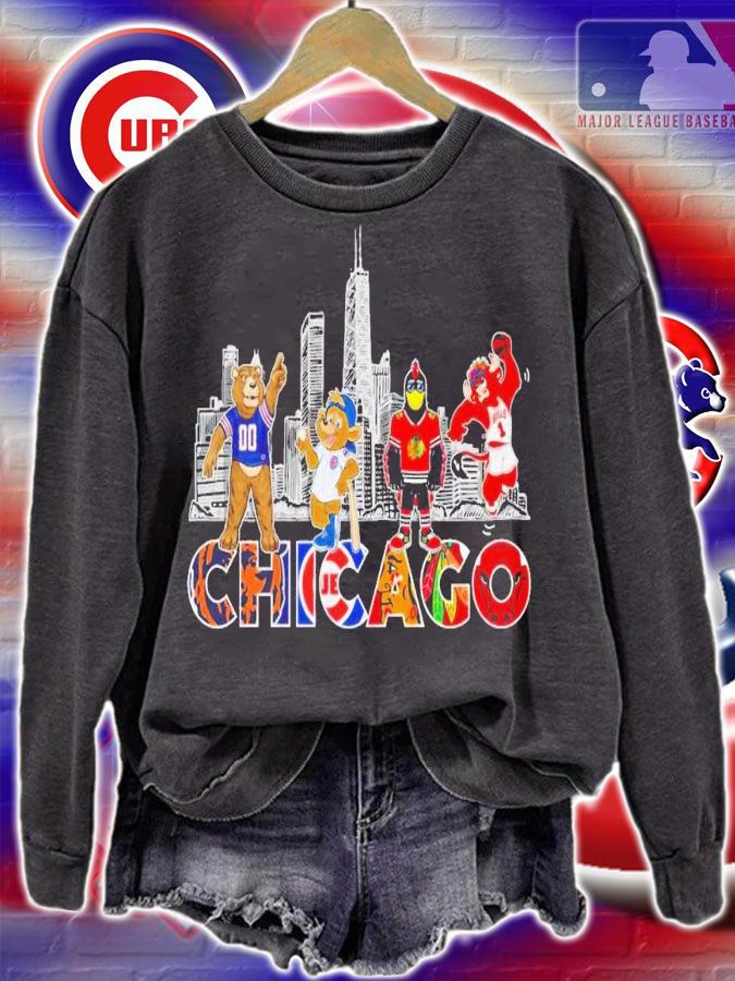 Chicago sports teams mascost shirt t-shirt sweatshirt