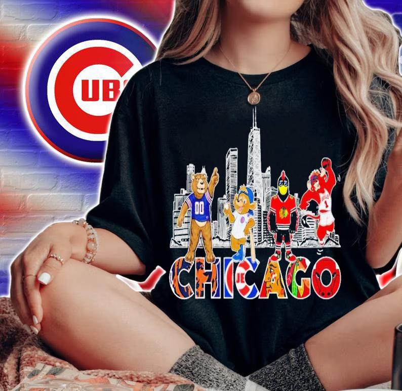Chicago sports teams mascost shirt t-shirt woman shirt