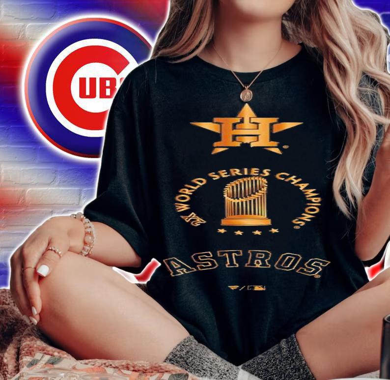 Houston Astros 2X World Series Champions Gold Luxe T-Shirt t-shirt woman shirt