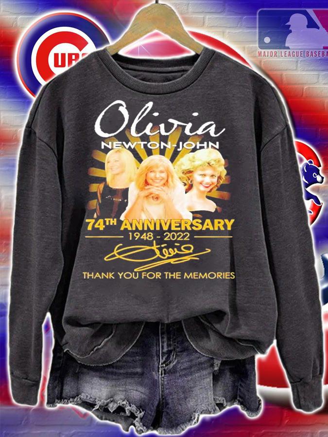 Olivia Newton John 74th anniversary 1948 2022 thank you for the memories shirt t-shirt sweatshirt
