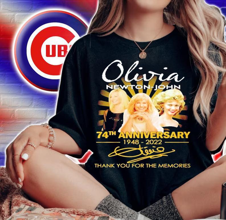 Olivia Newton John 74th anniversary 1948 2022 thank you for the memories shirt t-shirt woman shirt