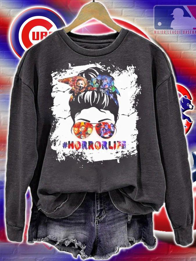 Messy Bun Horror Life Halloween T-Shirt t-shirt sweatshirt
