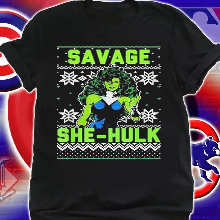 Marvel She-Hulk Savage Ugly Christmas shirt t-shirt