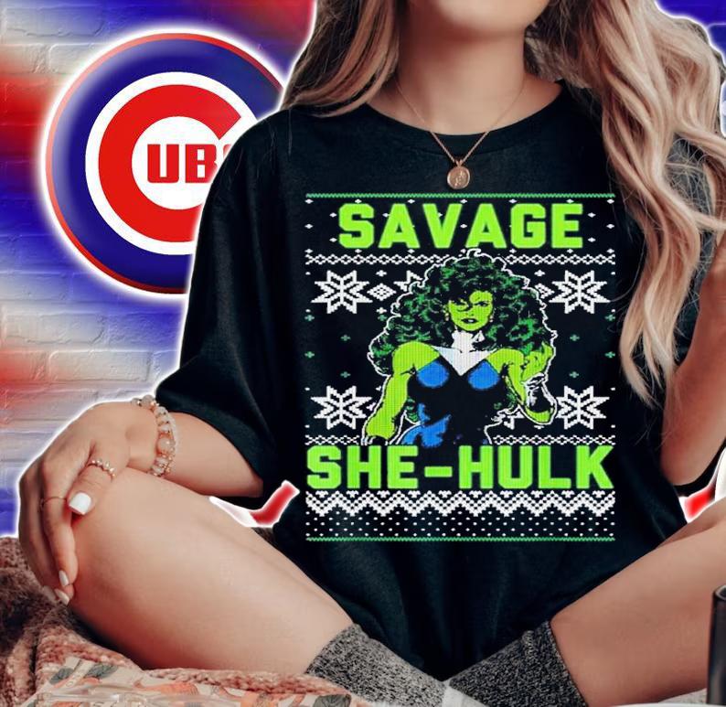Marvel She-Hulk Savage Ugly Christmas shirt t-shirt