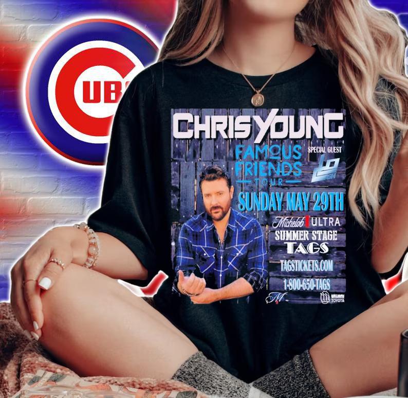 New Tour 2022 Famous Friends Tour Chris Young T-Shirt t-shirt