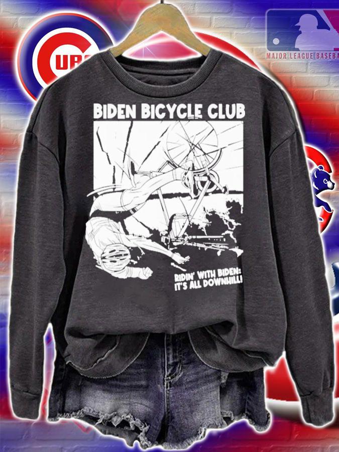 Biden Bicycle Club Ridin' With Biden Its All Downhill Shirt t-shirt