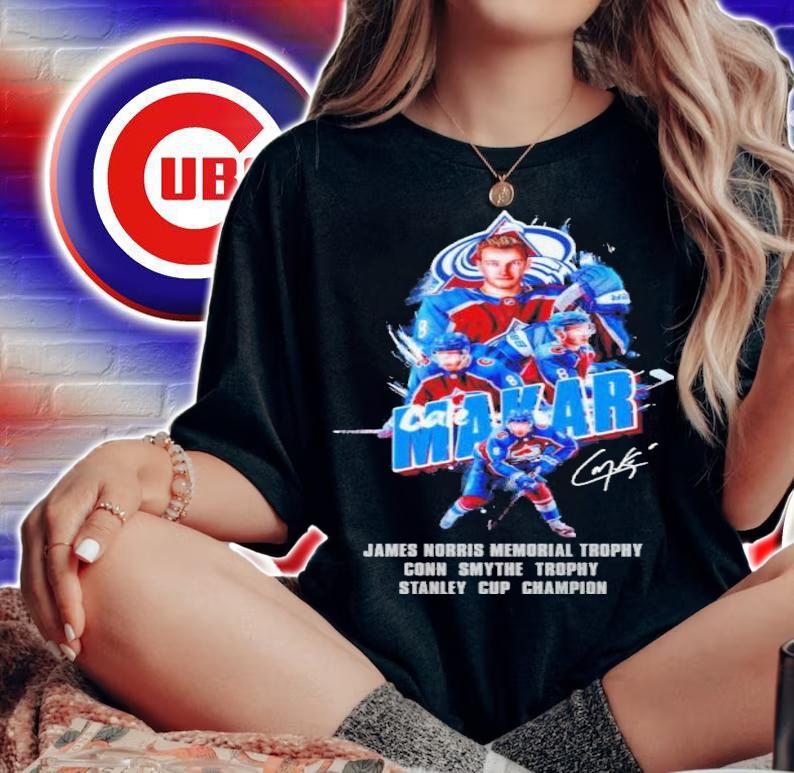 Cale Makar MVP James Norris Memorial Trophy Conn Smythe Trophy Stanley Cup Champion Signature Shirt t-shirt woman shirt