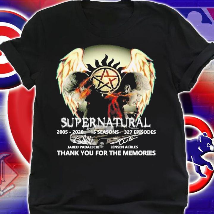 Supernatural 2005-2020 15 Seasons 327 Episodes Thank You For The Memories Signatures Shirt t-shirt shirt