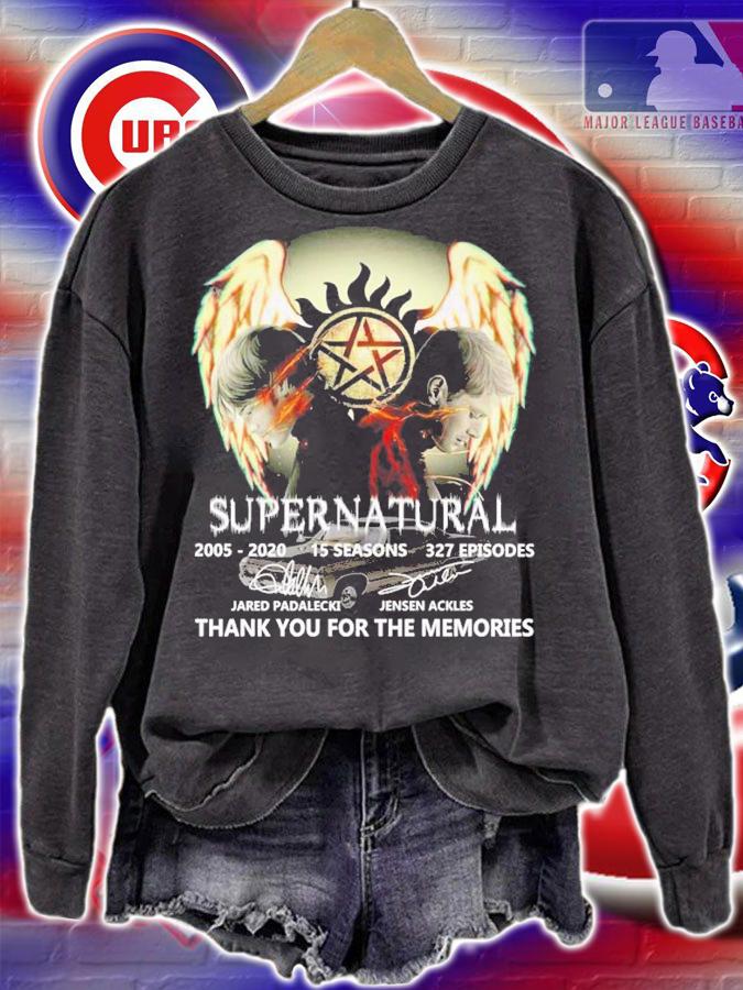 Supernatural 2005-2020 15 Seasons 327 Episodes Thank You For The Memories Signatures Shirt t-shirt sweatshirt