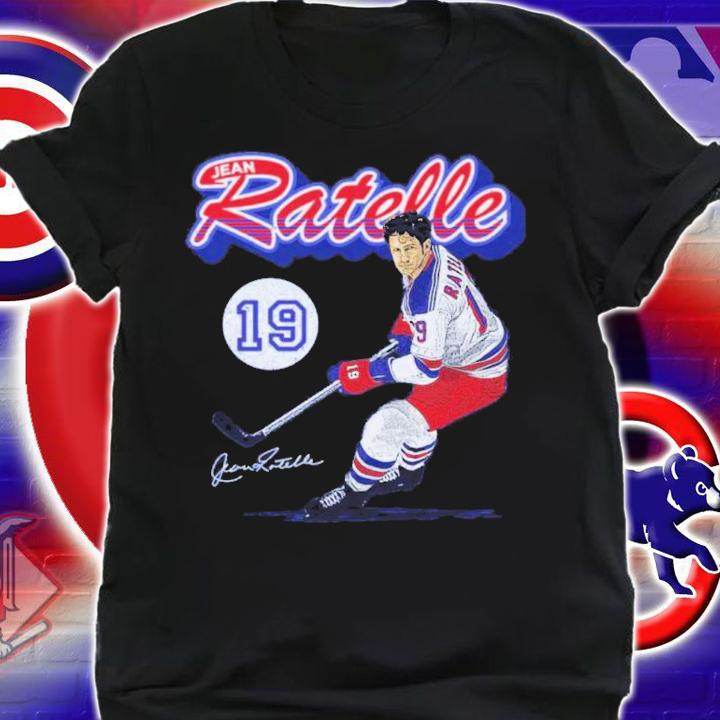 Jean Ratelle New York R Retro Script Hockey Shirt t-shirt shirt
