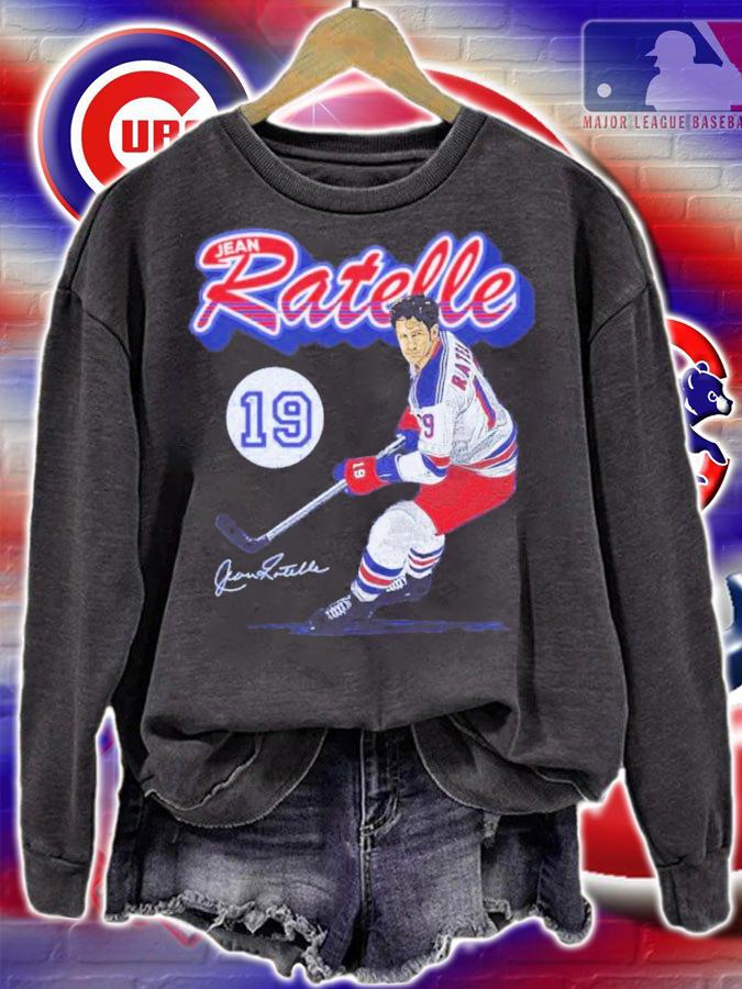 Jean Ratelle New York R Retro Script Hockey Shirt t-shirt sweatshirt