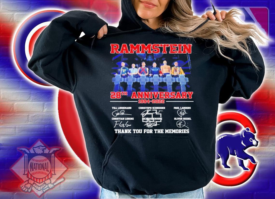 Rammstein 28th Anniversary 1994-2022 Signatures Thank You For The Memories Shirt t-shirt hoodie