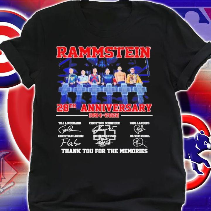 Rammstein 28th Anniversary 1994-2022 Signatures Thank You For The Memories Shirt t-shirt shirt