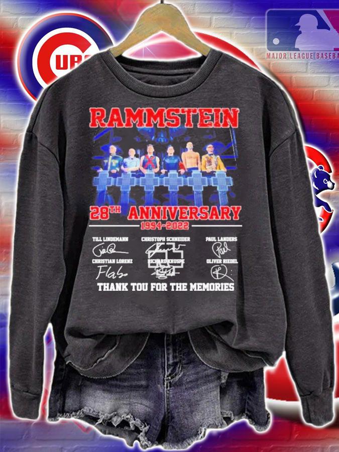 Rammstein 28th Anniversary 1994-2022 Signatures Thank You For The Memories Shirt t-shirt sweatshirt
