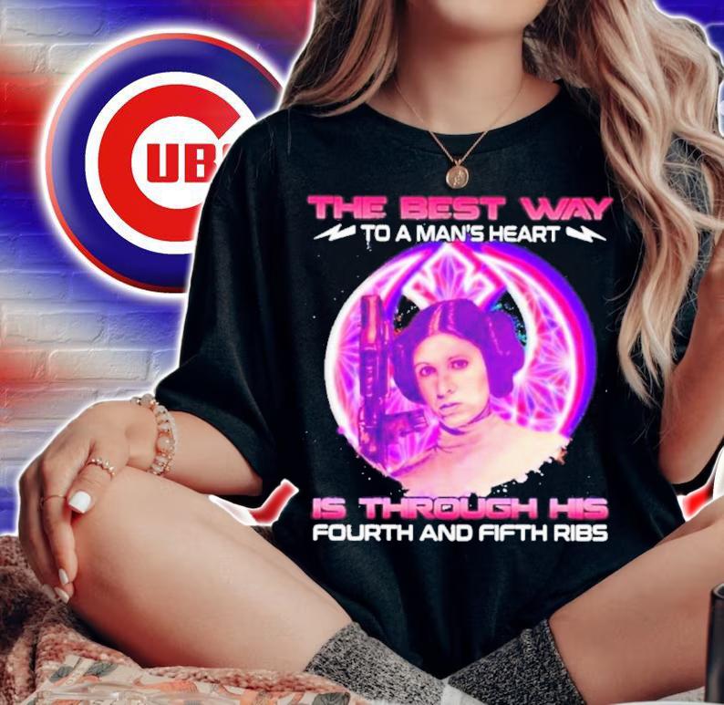 Star Wars Princess Leia The Best Way To A Man's Heart Is Through His Fourth And Fifth Rib Shirt t-shirt