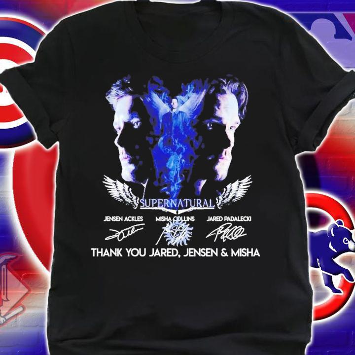 Supernatural Jensen Ackles Misha Collins Jared Padalecki thank you Jared Jensen and Misha shirt t-shirt shirt