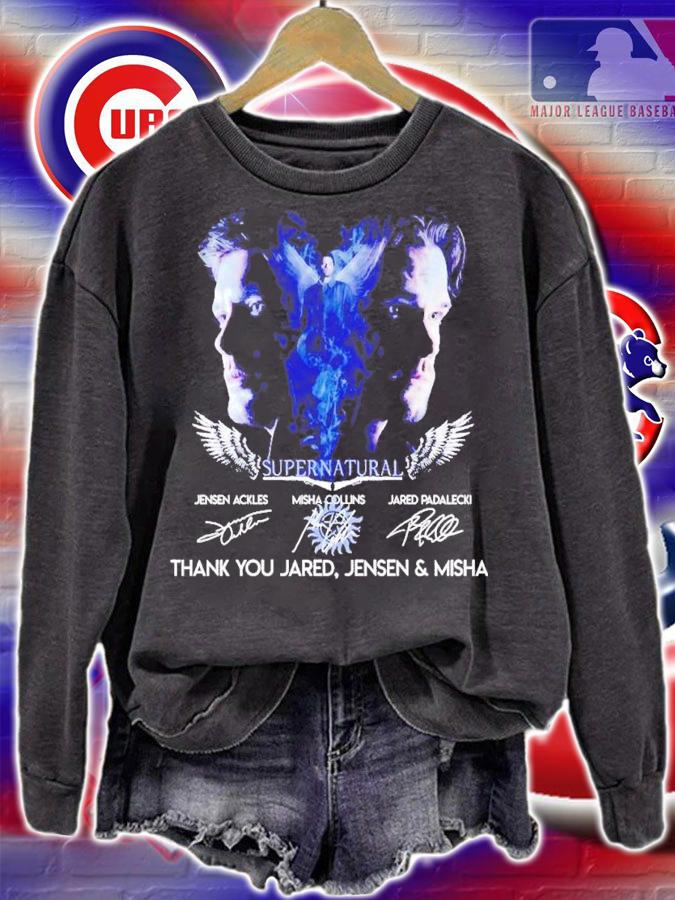 Supernatural Jensen Ackles Misha Collins Jared Padalecki thank you Jared Jensen and Misha shirt t-shirt sweatshirt