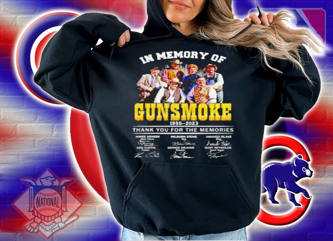 In Memory Of Gunsmoke 1955-2023 Thank You For The Memories Signatures t-shirt