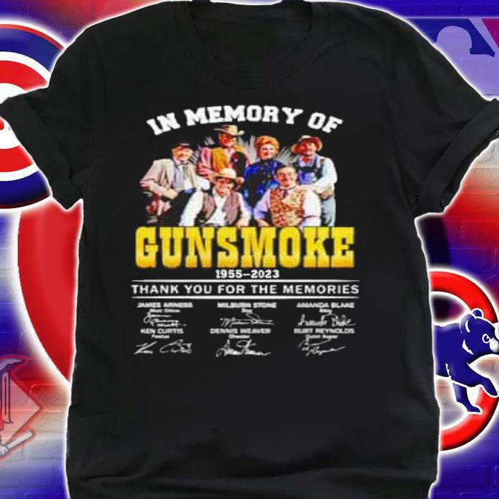 In Memory Of Gunsmoke 1955-2023 Thank You For The Memories Signatures t-shirt