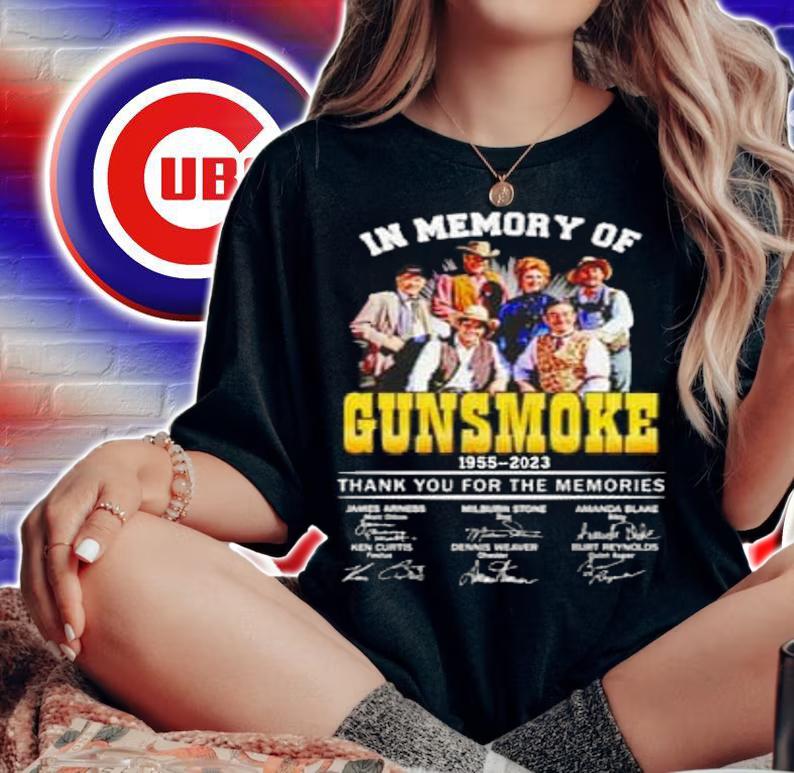 In Memory Of Gunsmoke 1955-2023 Thank You For The Memories Signatures t-shirt
