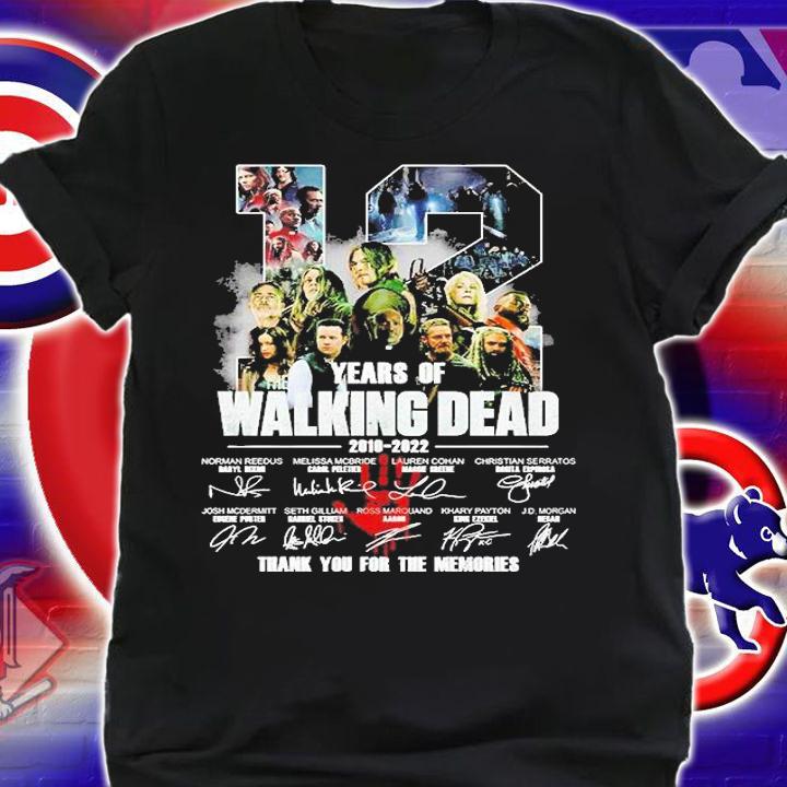 12 Years Of The Walking Dead 2010 2022 Thank You For The Memories Signatures T-Shirt t-shirt shirt