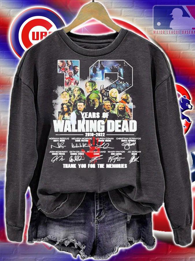 12 Years Of The Walking Dead 2010 2022 Thank You For The Memories Signatures T-Shirt t-shirt sweatshirt