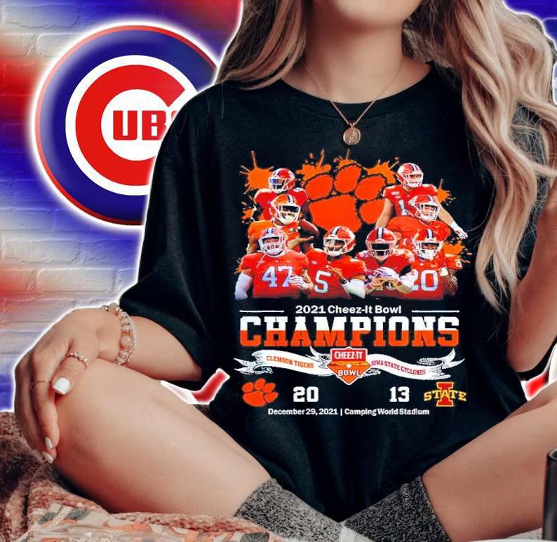 2021 Cheez-It Bowl Champions NCAA Football Graphic Clemson Tigers shirt t-shirt woman shirt