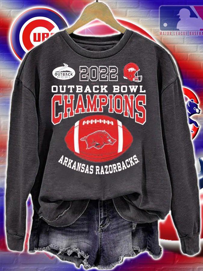2022 Outback Bowl Champion Arkansas Razorbacks Crimson Shirt t-shirt