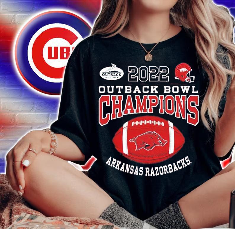 2022 Outback Bowl Champion Arkansas Razorbacks Crimson Shirt t-shirt