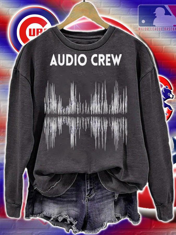 Audio Crew Uniform White & Black Sound Waves Audio Visual Shirt t-shirt