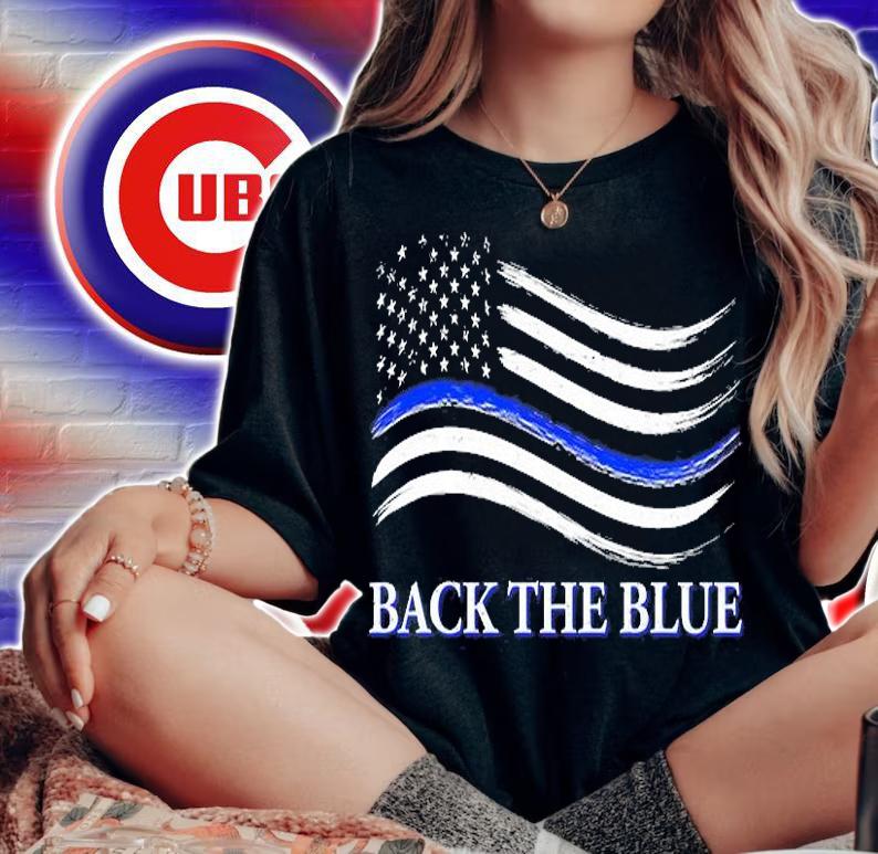 Back The Blue Thin Blue Line USA Flag T-Shirt t-shirt woman shirt