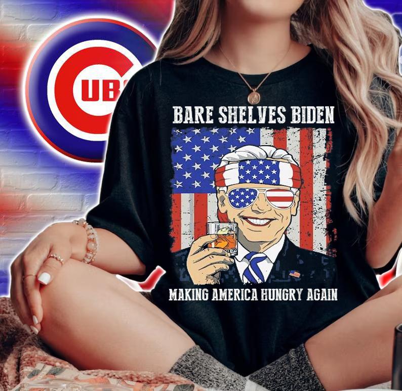 Bare Shelves Biden Making America Hungry Again Biden US Flag Vintage T-Shirt t-shirt woman shirt