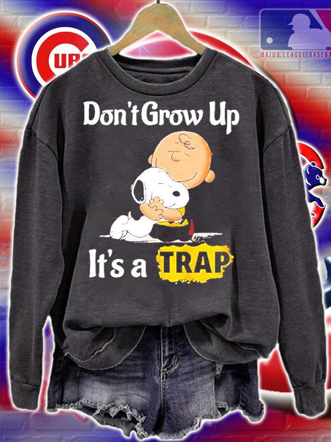 Best Snoopy And Charlie Brown Dont Grow Up Its Trap T-Shirt t-shirt sweatshirt