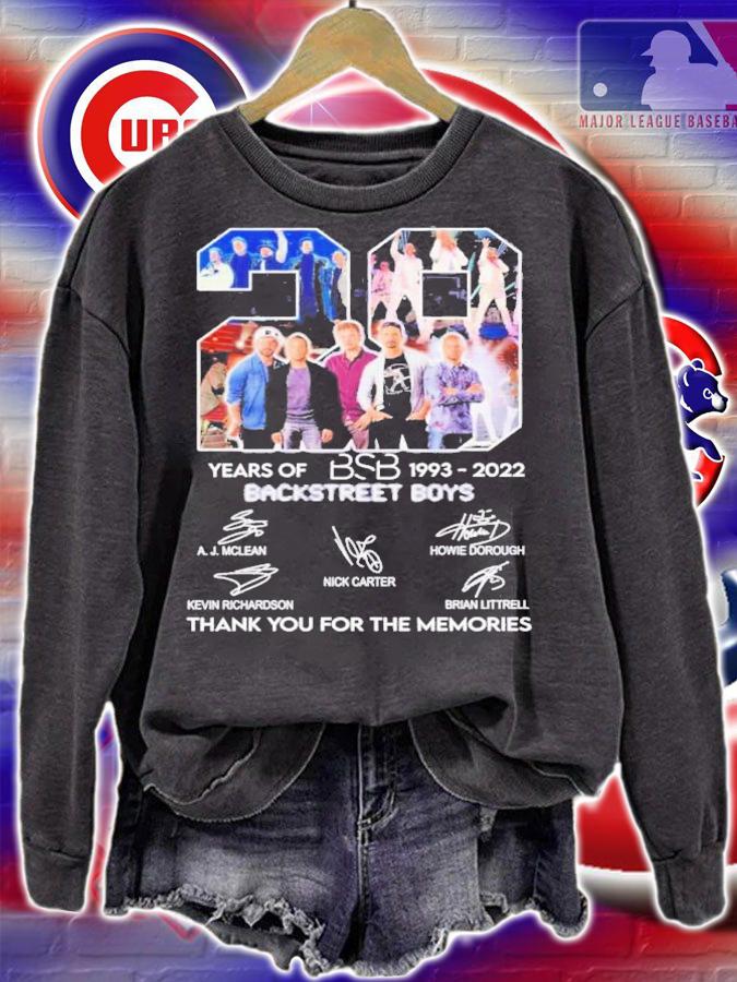 BSB Backstreet Boys 29 Years Of 1993-2022 SignaturesThank You For The Memories Shirt t-shirt