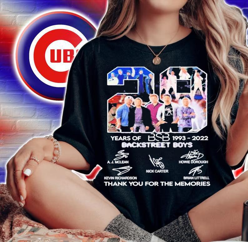 BSB Backstreet Boys 29 Years Of 1993-2022 SignaturesThank You For The Memories Shirt t-shirt woman shirt