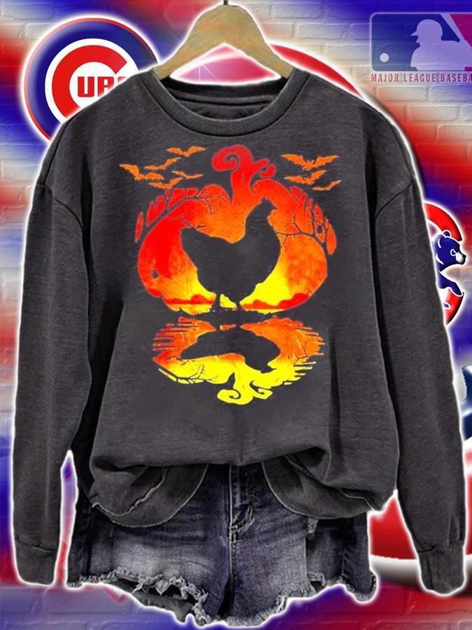 Halloween Chicken Red Moon Pumpkin Halloween Costume Shirt t-shirt sweatshirt