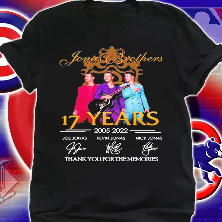 Official Jonas Brother 17 Years 2005-2022 Signatures Thank You For The Memories Shirt t-shirt shirt