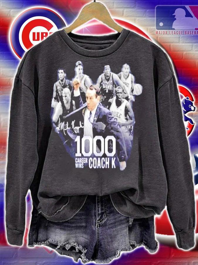 Official Mike Krzyzewski 1000 Career Wins Coach K Signatures Shirt t-shirt sweatshirt