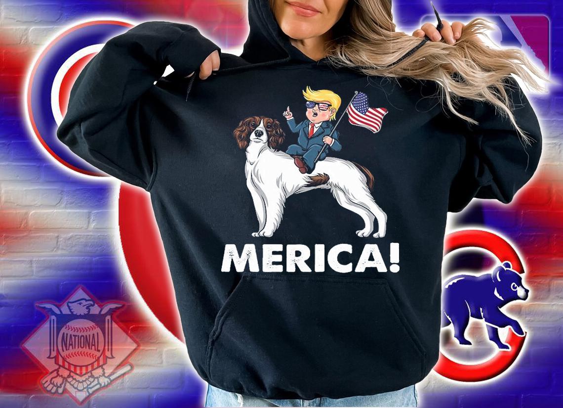 Trump Merica Riding A English Springer T-Shirt t-shirt hoodie
