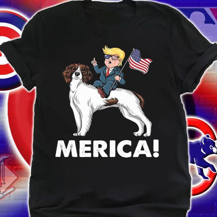 Trump Merica Riding A English Springer T-Shirt t-shirt shirt