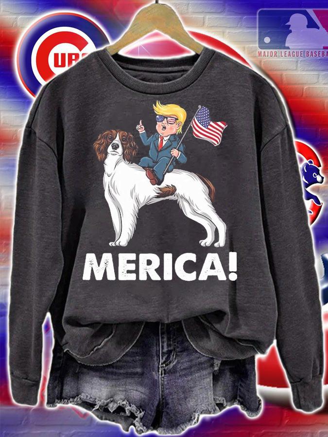 Trump Merica Riding A English Springer T-Shirt t-shirt sweatshirt