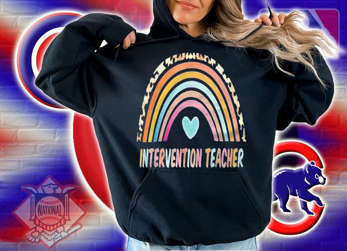 Intervention Teacher Gift Rainbow Leopard Shirt t-shirt hoodie