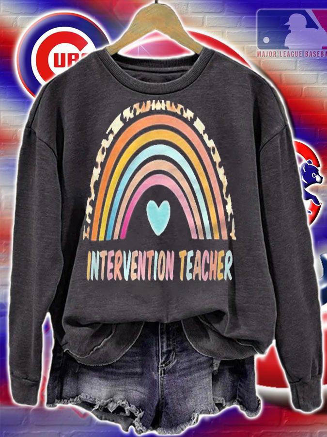Intervention Teacher Gift Rainbow Leopard Shirt t-shirt sweatshirt